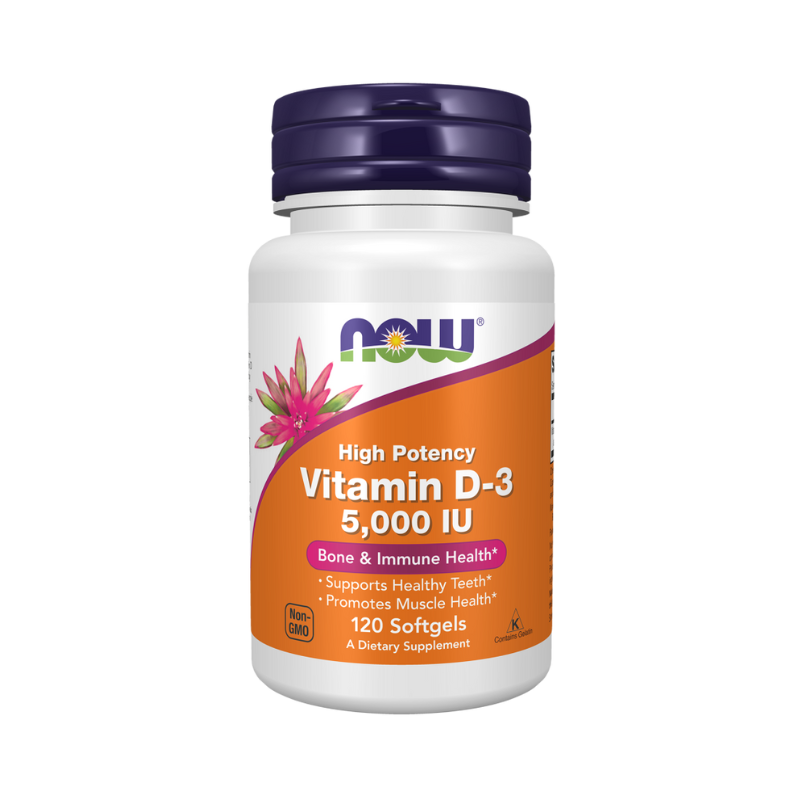 Vitamina D-3, 5000 UI - 120 cápsulas blandas