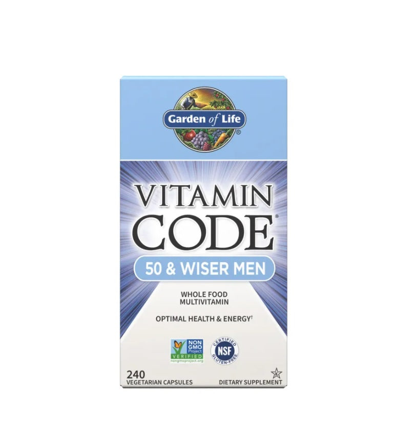 Vitamin Code 50 &amp; Wiser Men - 240 vcaps - Garden of Life