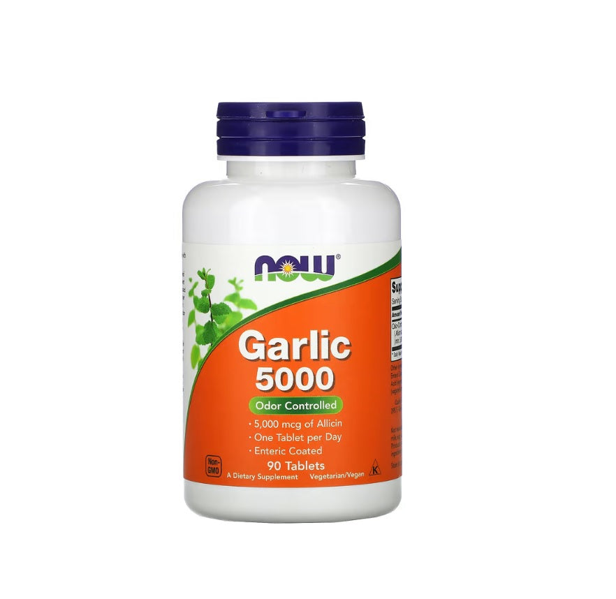 Garlic 5000, Odor Controlled - 90 tablets - NOW Foods