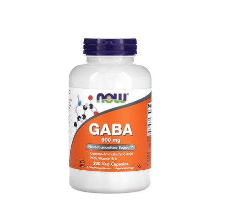 GABA with Vitamin B6, 500mg - 200 vcaps - NOW Foods