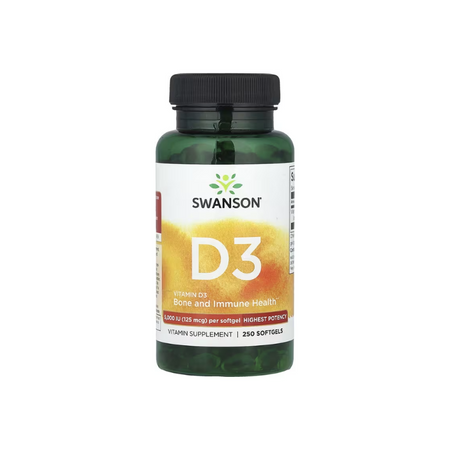 Vitamin D-3, 5000 IU - 250 softgels - Swanson