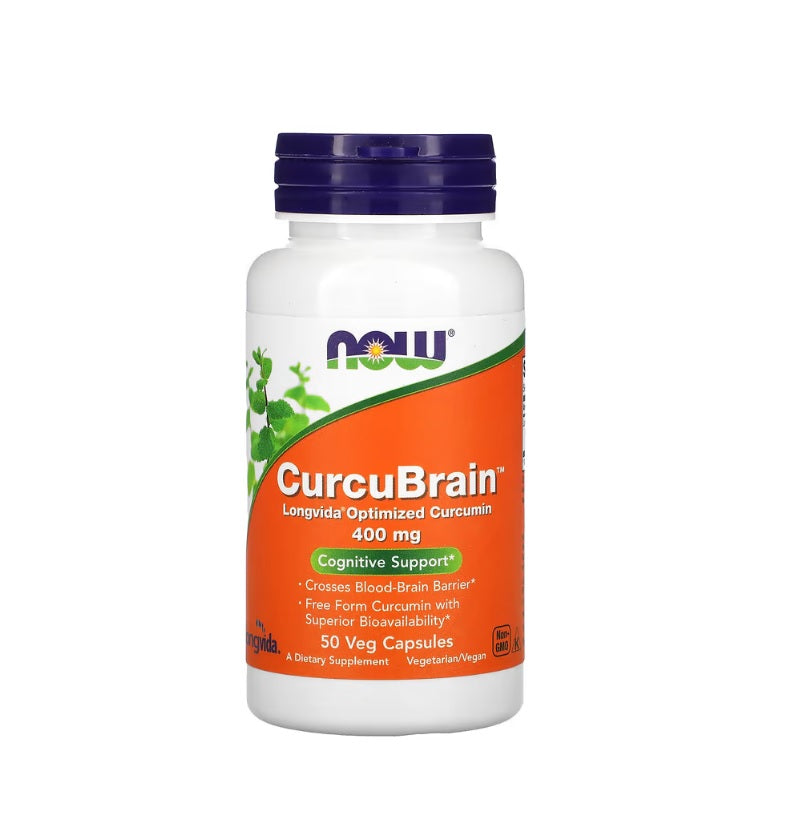 CurcuBrain, 400mg - 50 vcaps - Now Foods