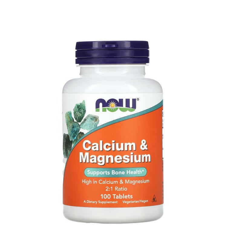 Calcium &amp; Magnesium - 100 tablets- Now Foods