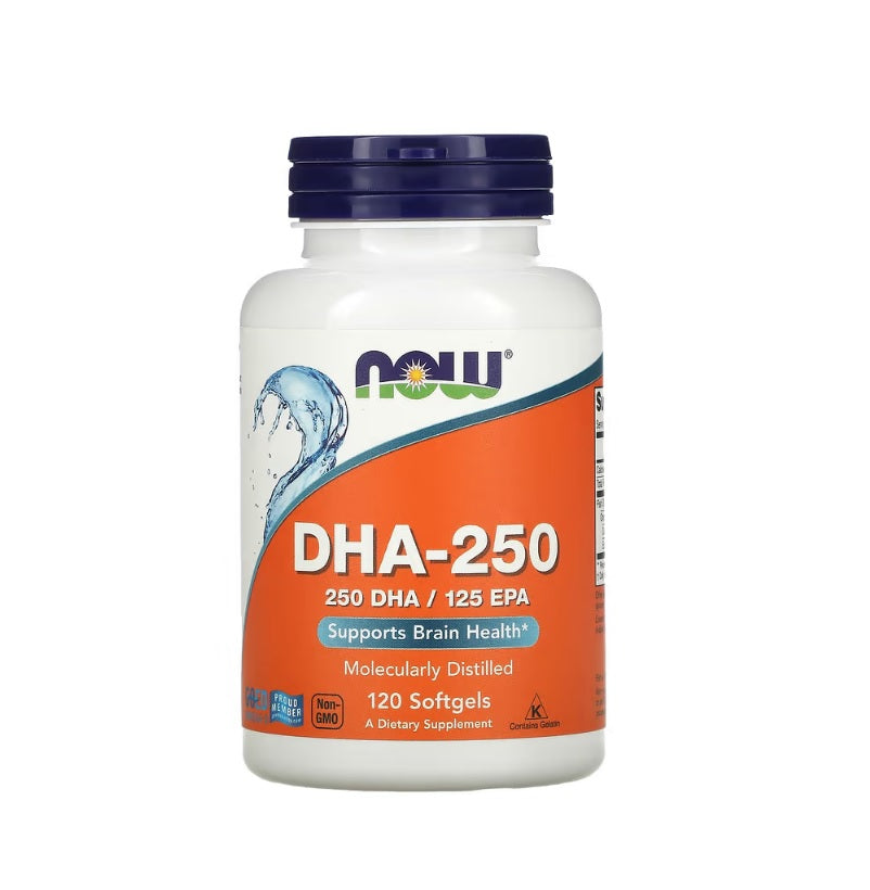 DHA-250, 250 DHA / 125 EPA - 120 softgels - Now Foods