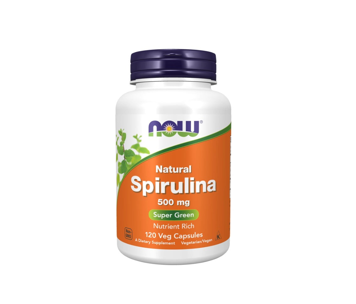 Spirulina - Natural, 500mg - 120 vcaps - NOW Foods