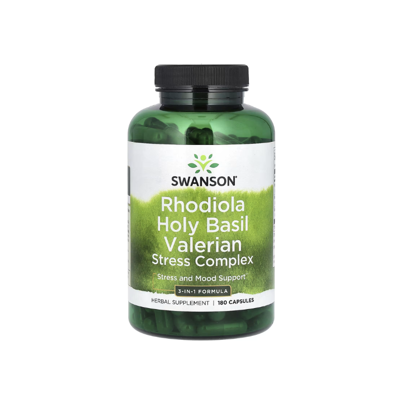 Rhodiola Holy Basil Valerian Stress Complex 180 caps - Swanson