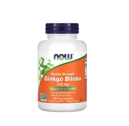 Ginkgo Biloba Double Strength, 120mg - 200 vcaps - NOW Foods