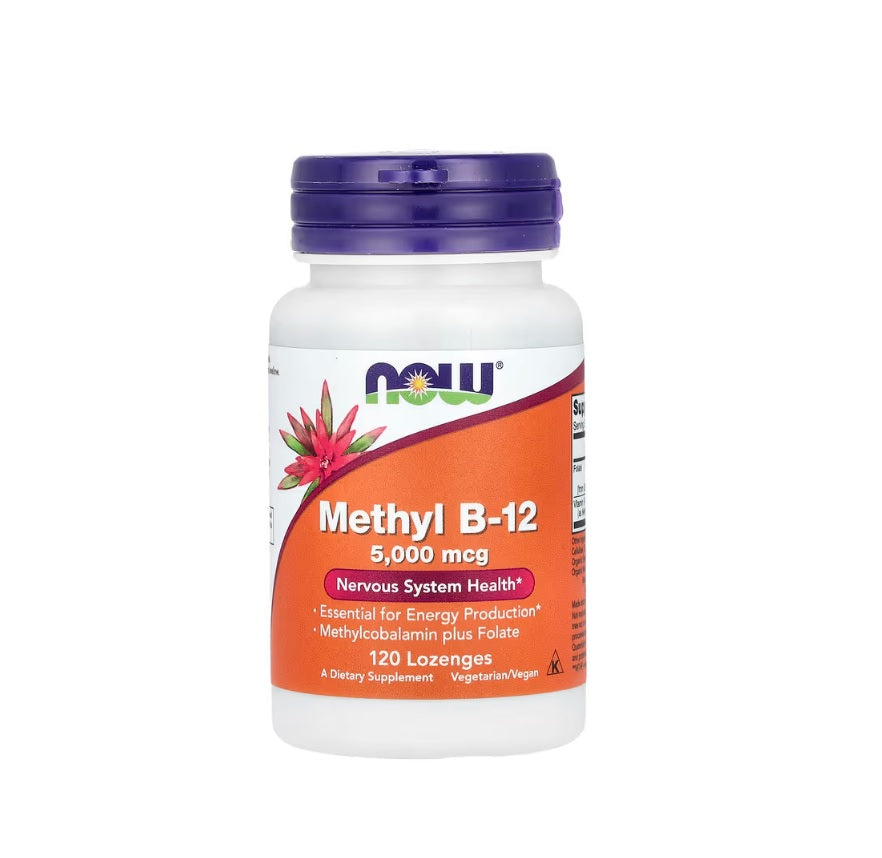 Methyl B-12 with Folic Acid, 5000mcg - 120 lozenges - NOW Foods