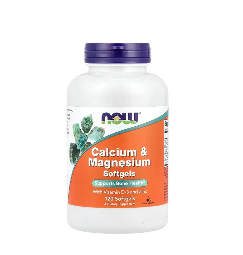 Calcium &amp; Magnesium with Vit D and Zinc - 120 softgels - Now Foods