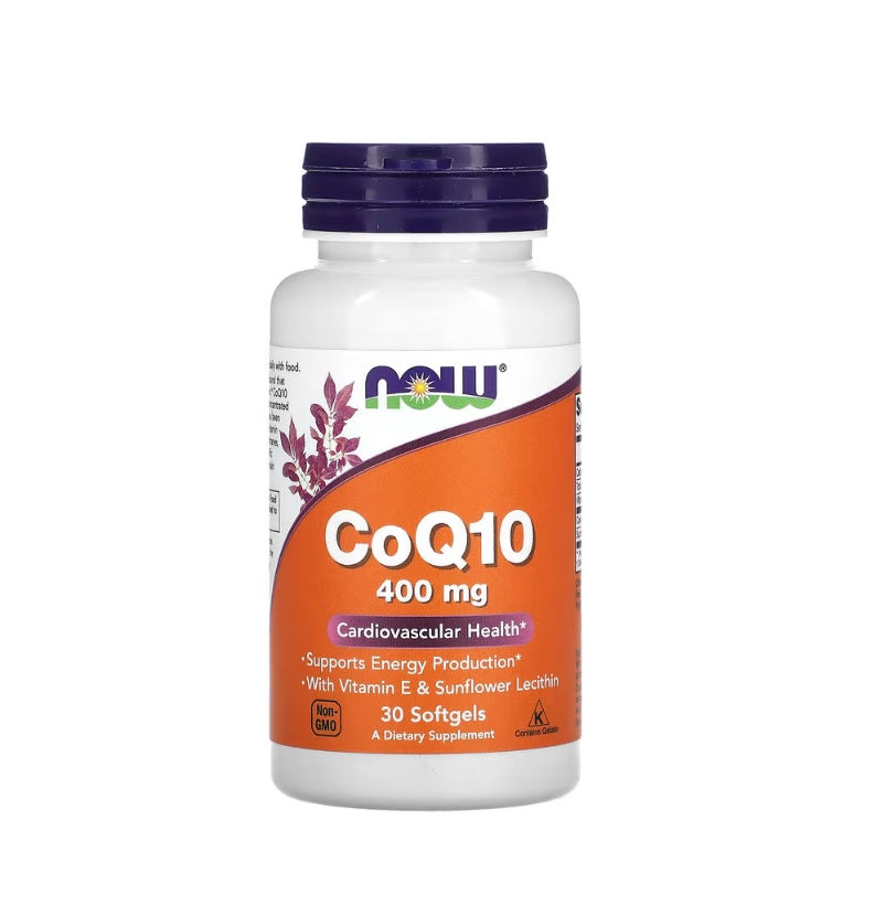 CoQ10 with Vitamin E &amp; Sunflower Lecithin, 400mg - 30 softgels - Now Foods