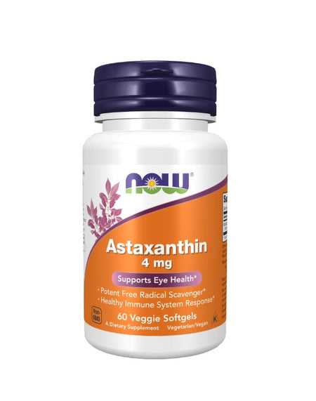 Astaxanthin, 4mg - 60 veggie softgels - NOW Foods