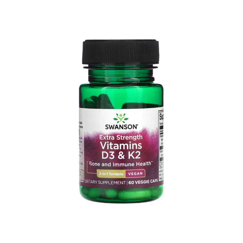 Vitamins D3 &amp; K2 - 60 vcaps - Swanson