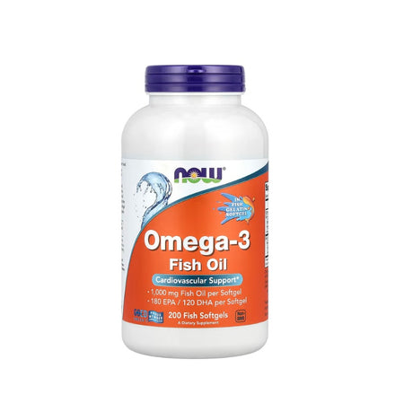 Omega-3 Molecularly Distilled - 200 fish softgels - NOW Foods