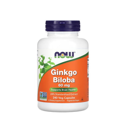 Ginkgo Biloba, 60mg - 240 vcaps - NOW Foods