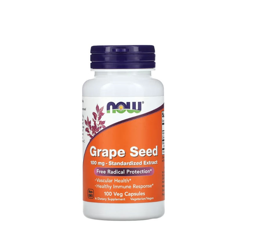 Grape Seed Standardized Extract, 100mg - 100 vcaps - Now Foods