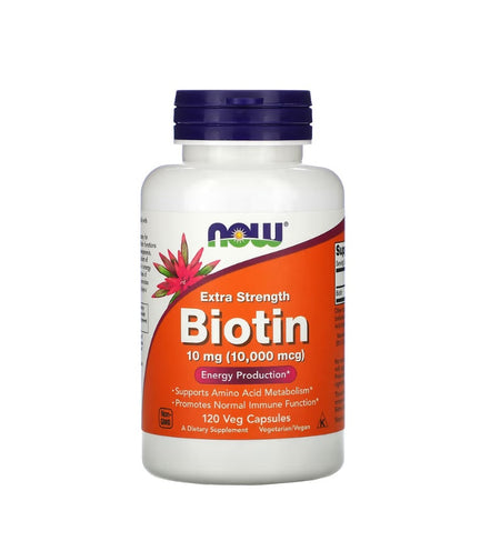 Biotin, 10mg Extra Strength - 120 vcaps - NOW Foods