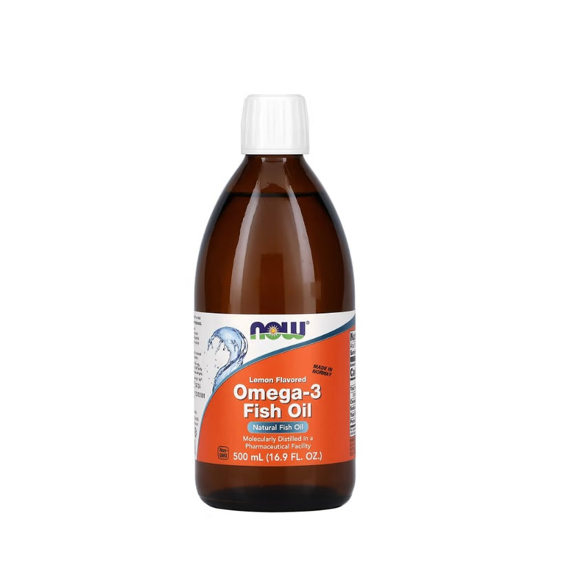 Omega-3 Fish Oil Liquid, Lemon - 500 ml. - Now Foods