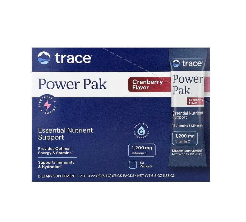 Electrolyte Stamina Power Pak, Cranberry - 30 packets - Trace Minerals