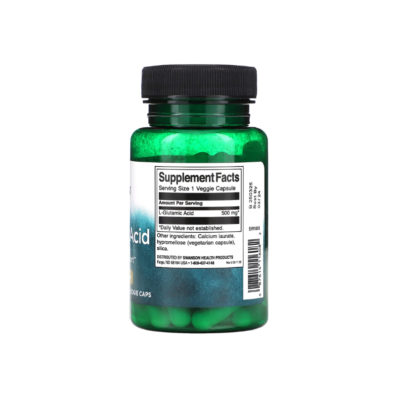 Glutamic Acid, 500mg - 60 vcaps - Swanson