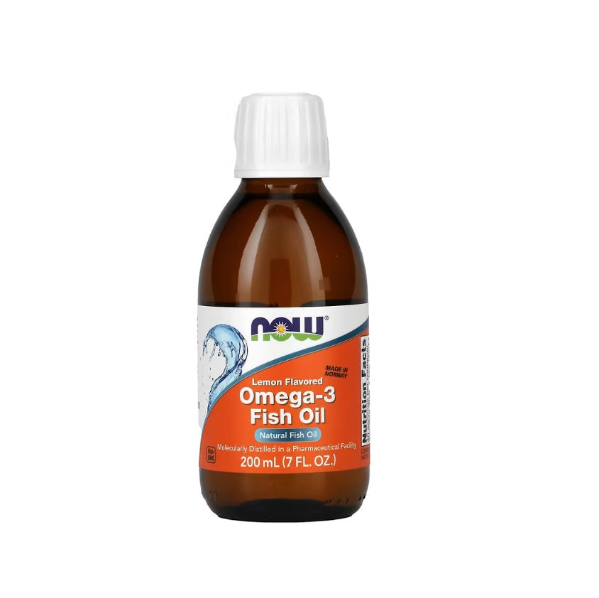 Omega-3 Fish Oil Liquid, Lemon - 200 ml. - NOW Foods