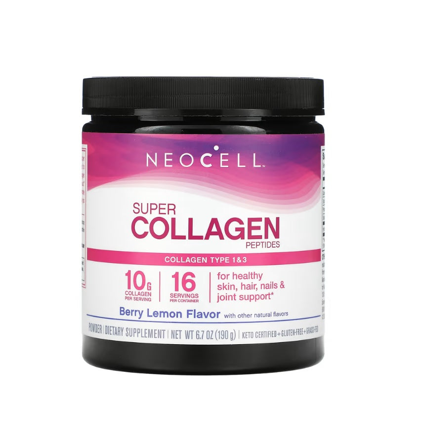 Super Collagen Type 1 &amp; 3, Berry Lemon - 190 grams - NeoCell