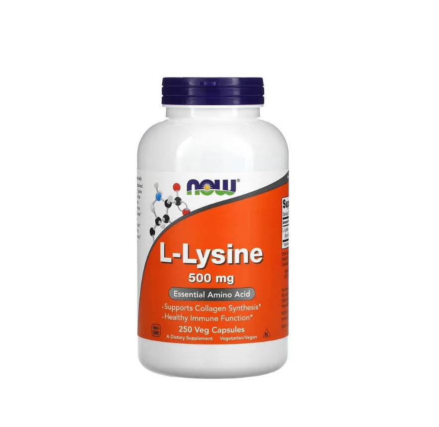 L-Lysine, 500mg - 250 vcaps - NOW Foods