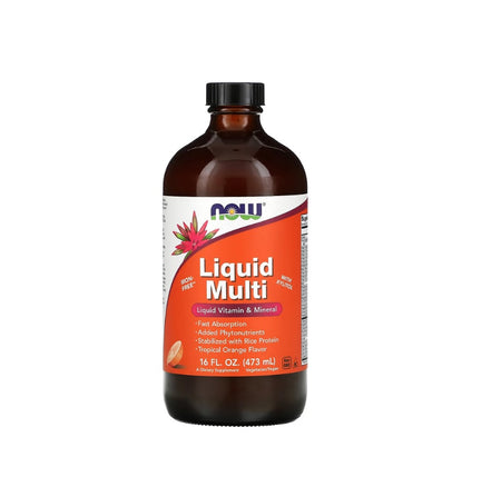 Liquid Multi, Tropical Orange (Iron Free) - 473 ml. - NOW Foods