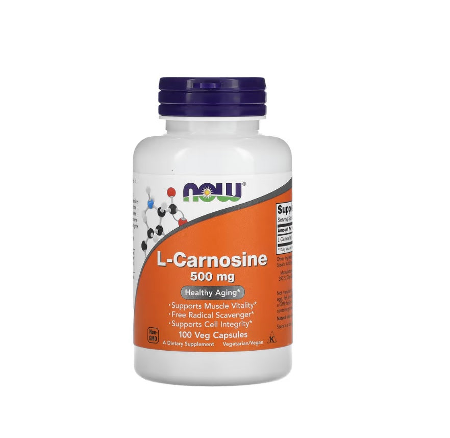 L-Carnosine, 500mg - 100 vcaps&nbsp;- NOW Foods