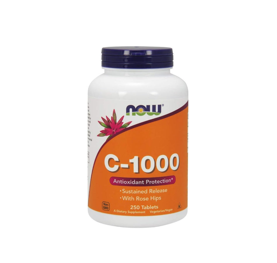 Vitamin C-1000 with Rose Hips - Sustained Release - 250 tablets - NOW Foods