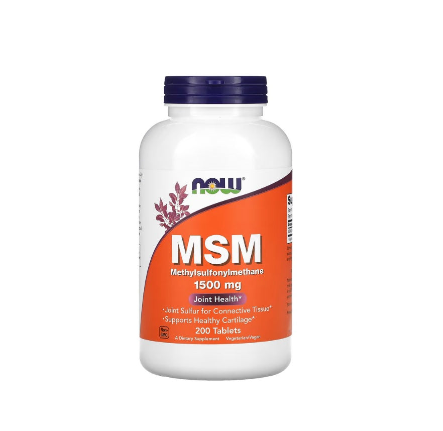 MSM Methylsulphonylmethane, 1500mg - 200 tablets - NOW Foods