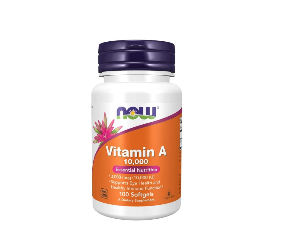 Vitamin A, 10 000 IU - 100 softgels - NOW Foods