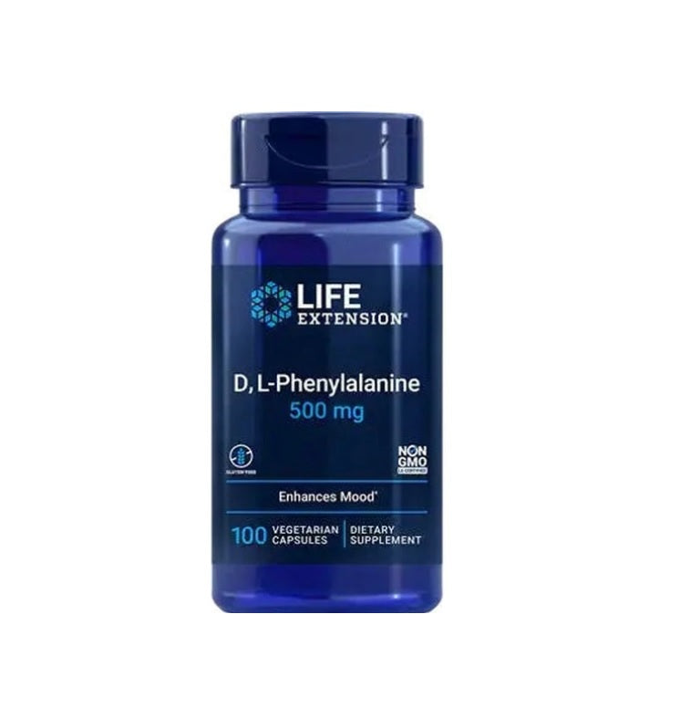 D L-Phenylalanine, 500mg - 100 vcaps - Life Extension