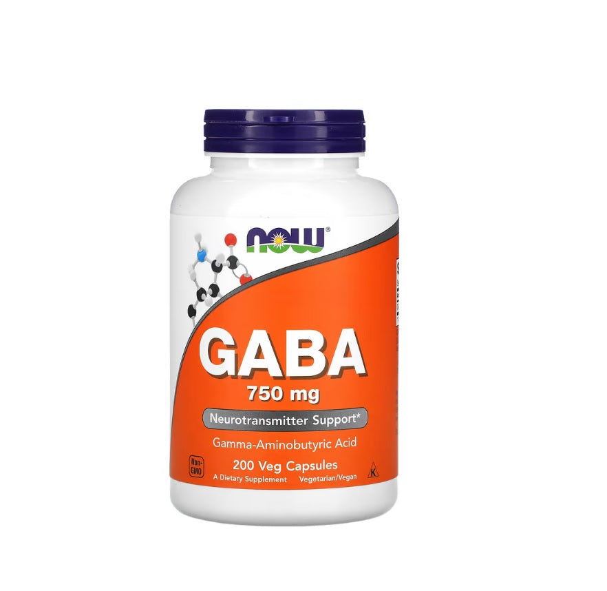 GABA, 750mg - 200 vcaps - NOW Foods