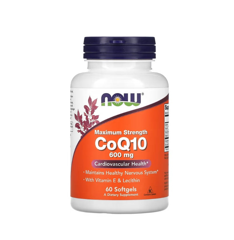 CoQ10 with Lecithin &amp; Vitamin E, 600mg - 60 softgels - Now Foods