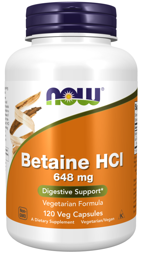 Betaína HCl, 648mg - 120 cápsulas