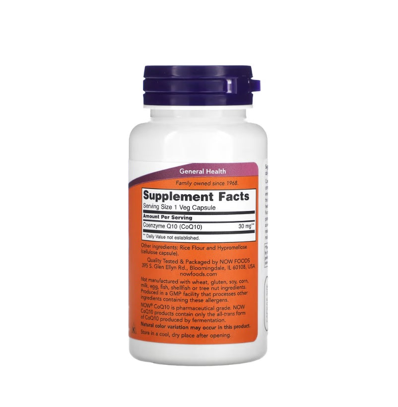 CoQ10, 30mg - 60 vcaps - Now Foods