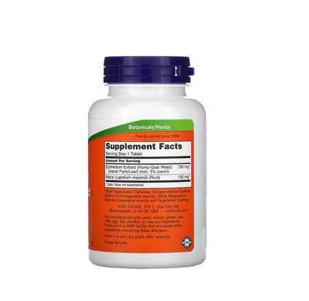 Horny Goat Weed Extract, 750mg - 90 tablets - NOW FOODS