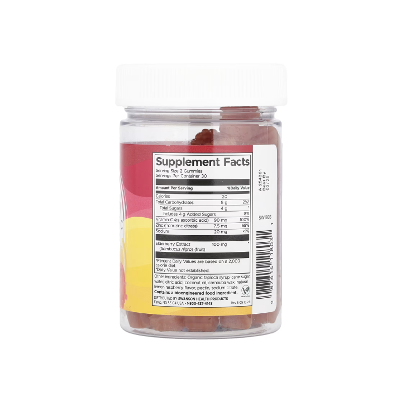 Elderberry Gummies with Zinc &amp; Vitamin C, Berry - 60 gummies - Swanson