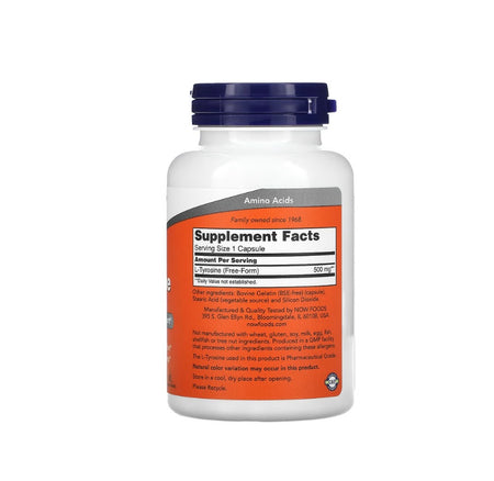 L-Tyrosine, 500mg - 120 caps - NOW Foods