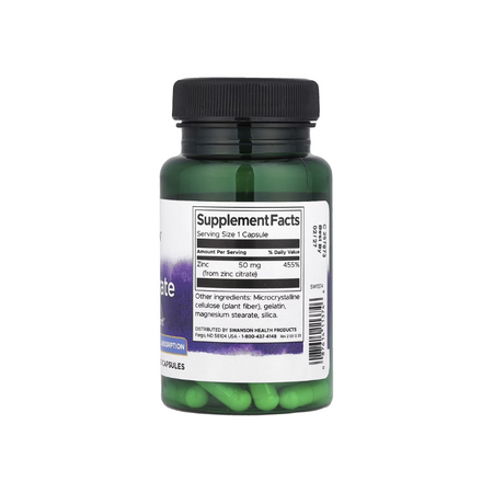 Zinc Citrate, 50mg - 60 caps - Swanson