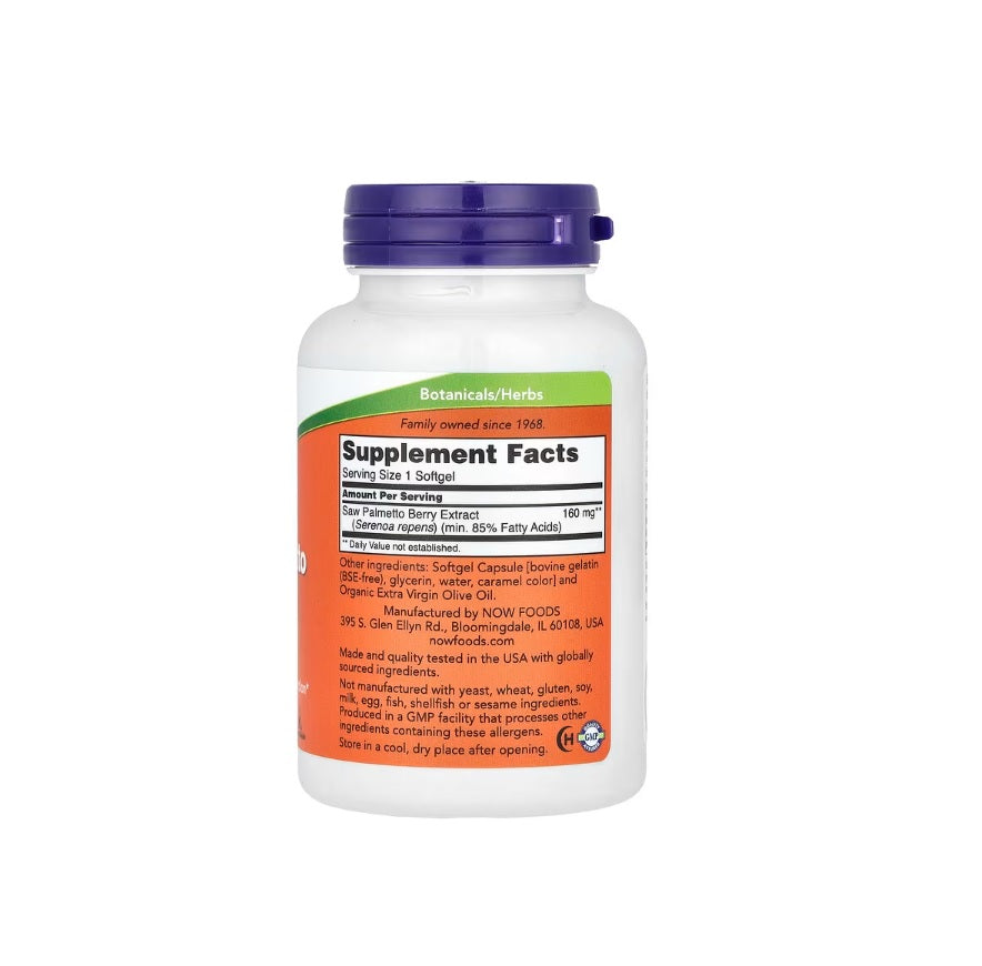 Saw Palmetto Extract, 160mg - 240 softgels - NOW Foods