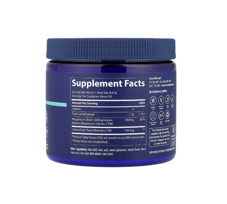 Stress-X Magnesium Powder, Raspberry Lemon - 240 grams - Trace Minerals