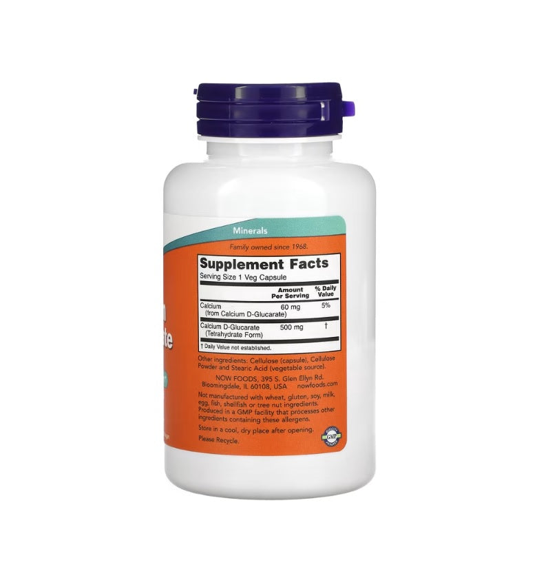 Calcium D-Glucarate, 500mg - 90 vcaps - Now Foods