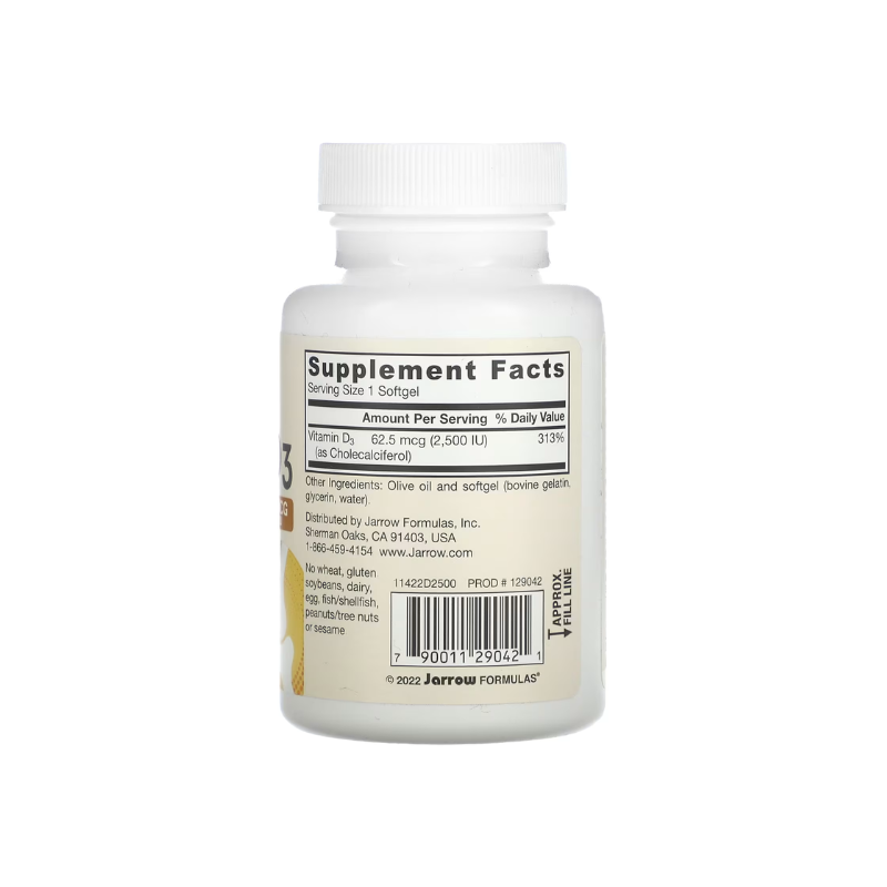 Vitamin D3, 2500 IU - 100 softgels - Jarrow Formulas