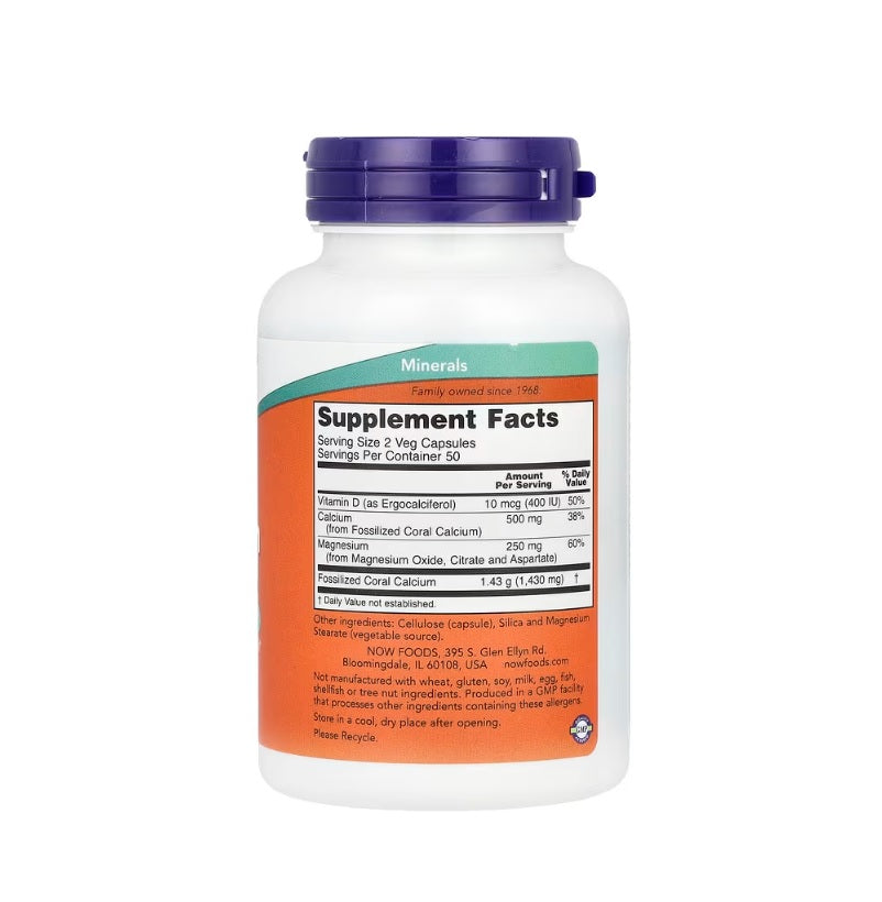 Coral Calcium Plus - 100 vcaps - Now Foods