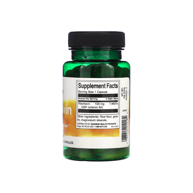 Riboflavin Vitamin B-2, 100mg - 100 caps - Swanson