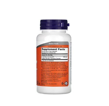 L-Carnitine, 250mg - 60 vcaps&nbsp;- NOW Foods