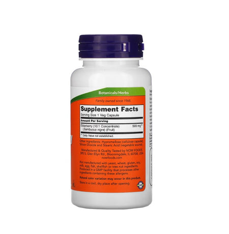 Elderberry, 500mg - 60 vcaps - Now Foods