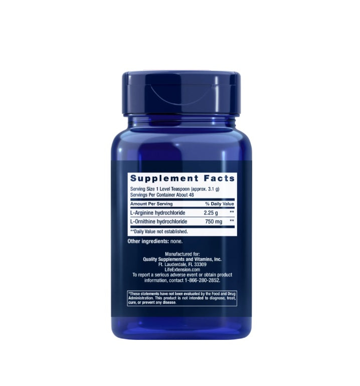 Arginine Ornithine Powder - 150 grams - Life Extension