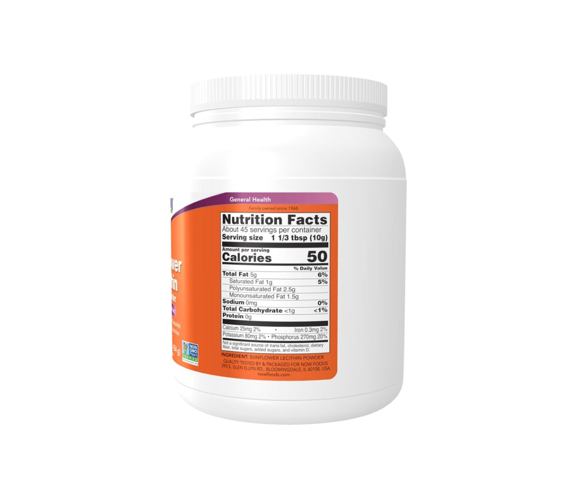 Sunflower Lecithin, Pure Powder - 454 grams - NOW Foods